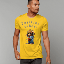 Load image into Gallery viewer, Adult's Unisex Positive Vibes Rasta Bear Cotton T-Shirt - Various Colours Available - FAST UK DELIVERY