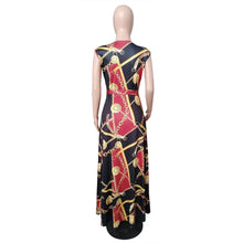 Load image into Gallery viewer, Burgundy V-neck Full Length Maxi Dress with Belt - Available in Sizes S -3XL
