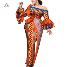 Load image into Gallery viewer, African Print Off-shoulder Evening Dress - Various Colours Available in UK Sizes 8 - 22