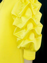 Load image into Gallery viewer, High Neck Mini Dress with Puff Sleeves - Available in Yellow, Pink or Purple in UK Sizes 10-24