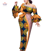 Load image into Gallery viewer, African Print Off-shoulder Evening Dress - Various Colours Available in UK Sizes 8 - 22