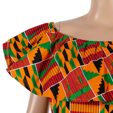 Load image into Gallery viewer, Cotton Off-shoulder African Print Bodycon Dress - Various Colours Available in UK Sizes 8 - 22