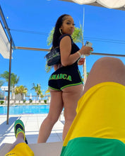 Load image into Gallery viewer, One Love Shorts and Matching Crop Top - Available in UK Sizes 8 - 16