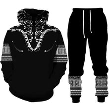 Load image into Gallery viewer, Black and White - Unisex Dashiki Print Tracksuit - Available in Adult Sizes S - 5XL
