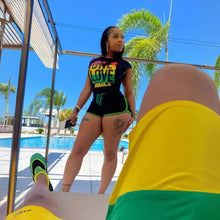 Load image into Gallery viewer, One Love Shorts and Matching Crop Top - Available in UK Sizes 8 - 16