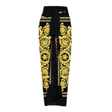 Load image into Gallery viewer, Two Piece Swimming Costume and Sarong Set - Gold and Black