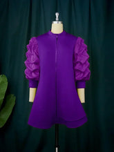 Load image into Gallery viewer, High Neck Mini Dress with Puff Sleeves - Available in Yellow, Pink or Purple in UK Sizes 10-24