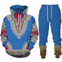 Load image into Gallery viewer, Royal Blue Unisex Dashiki Print Tracksuit - Available in Adult Sizes S - 5XL