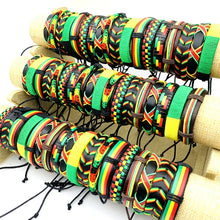 Load image into Gallery viewer, Mix and Match Rasta Colour Unisex Leather Bracelets - Several to Collect