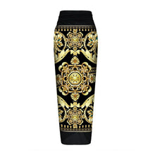 Load image into Gallery viewer, Two Piece Swimming Costume and Sarong Set - Gold and Black