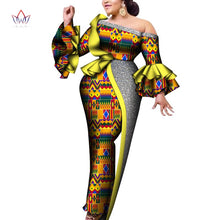 Load image into Gallery viewer, African Print Off-shoulder Evening Dress - Various Colours Available in UK Sizes 8 - 22