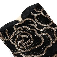 Load image into Gallery viewer, V-Neck Strapless Evening Dress with Gold Sequin Detail - Available in 3 Colours in UK Sizes 8 - 16