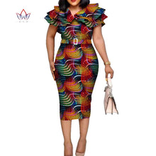 Load image into Gallery viewer, African Print Ruffled Collar Midi Dress - Various Colours Available - Sizes UK 8 - 24