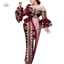 Load image into Gallery viewer, African Print Off-shoulder Evening Dress - Various Colours Available in UK Sizes 8 - 22