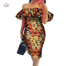 Load image into Gallery viewer, Cotton Off-shoulder African Print Bodycon Dress - Various Colours Available in UK Sizes 8 - 22