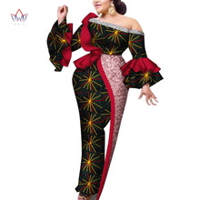 Load image into Gallery viewer, African Print Off-shoulder Evening Dress - Various Colours Available in UK Sizes 8 - 22