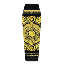 Load image into Gallery viewer, Two Piece Swimming Costume and Sarong Set - Gold and Black