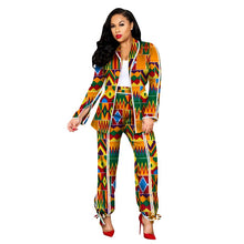 Load image into Gallery viewer, Women's Cotton African Print - Trouser and Jacket Suit - Various Colours Available in UK Sizes 6 - 24
