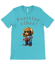 Load image into Gallery viewer, Adult's Unisex Positive Vibes Rasta Bear Cotton T-Shirt - Various Colours Available - FAST UK DELIVERY