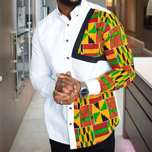 Load image into Gallery viewer, Men&#39;s Shirt with Dashiki Print Sleeve
