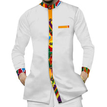 Load image into Gallery viewer, 100% Cotton Shirt with Dashiki Print Detail - Available in Black or White
