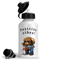 Load image into Gallery viewer, Positive vibes Rasta Bear - Aluminium Water Bottle - FAST UK DELIVERY
