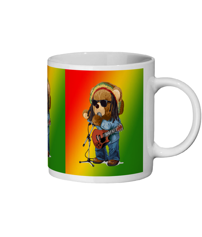 Red Gold and Green Rasta Bear - Ceramic Mug - FAST UK DELIVERY