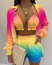Load image into Gallery viewer, Women's 3 Piece Shorts and Bikini Top - Beach Set - Various Colours Available