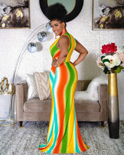 Load image into Gallery viewer, Carnival Vibes Full-length Halter-neck Dress - Plus Sizes also Available

