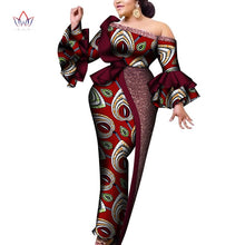 Load image into Gallery viewer, African Print Off-shoulder Evening Dress - Various Colours Available in UK Sizes 8 - 22