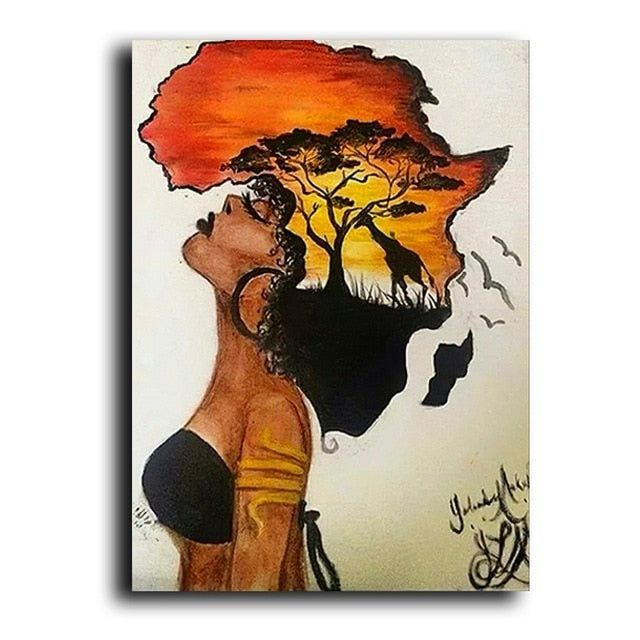 Woman of Africa Canvas Print from melaninworldplus.com