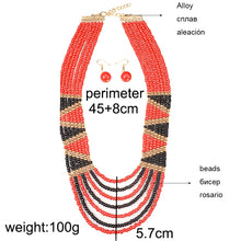 Load image into Gallery viewer, Zigzag African Beaded Necklace and Earrings Set - Available in 7 Colours
