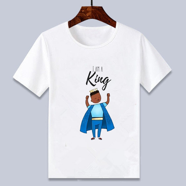 Young Black Boy T-shirt - I Am A King Design