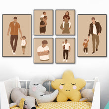 Load image into Gallery viewer, Nubian Father and Child Canvas Prints - Various Designs and Sizes Available
