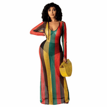 Load image into Gallery viewer, Long Crochet Hooded Dress - Available in 2 Colours

