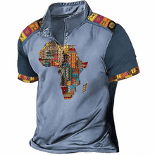 Load image into Gallery viewer, Men&#39;s Africa Map Polo Shirt - Four Colours Available in Sizes M - 5XL
