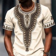 Load image into Gallery viewer, Men&#39;s Dashiki Print T-Shirt - Various Colours Available in Sizes S - 6XL
