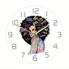 Load image into Gallery viewer, LED Colour Changing Afro Woman Clock
