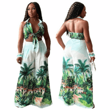 Load image into Gallery viewer, Two Piece Tropical Trouser and Sleeveless Top Set - Available in Two Colours in Sizes S - 2XL
