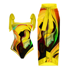 Load image into Gallery viewer, Yellow Swimming Costume and Matching Sarong
