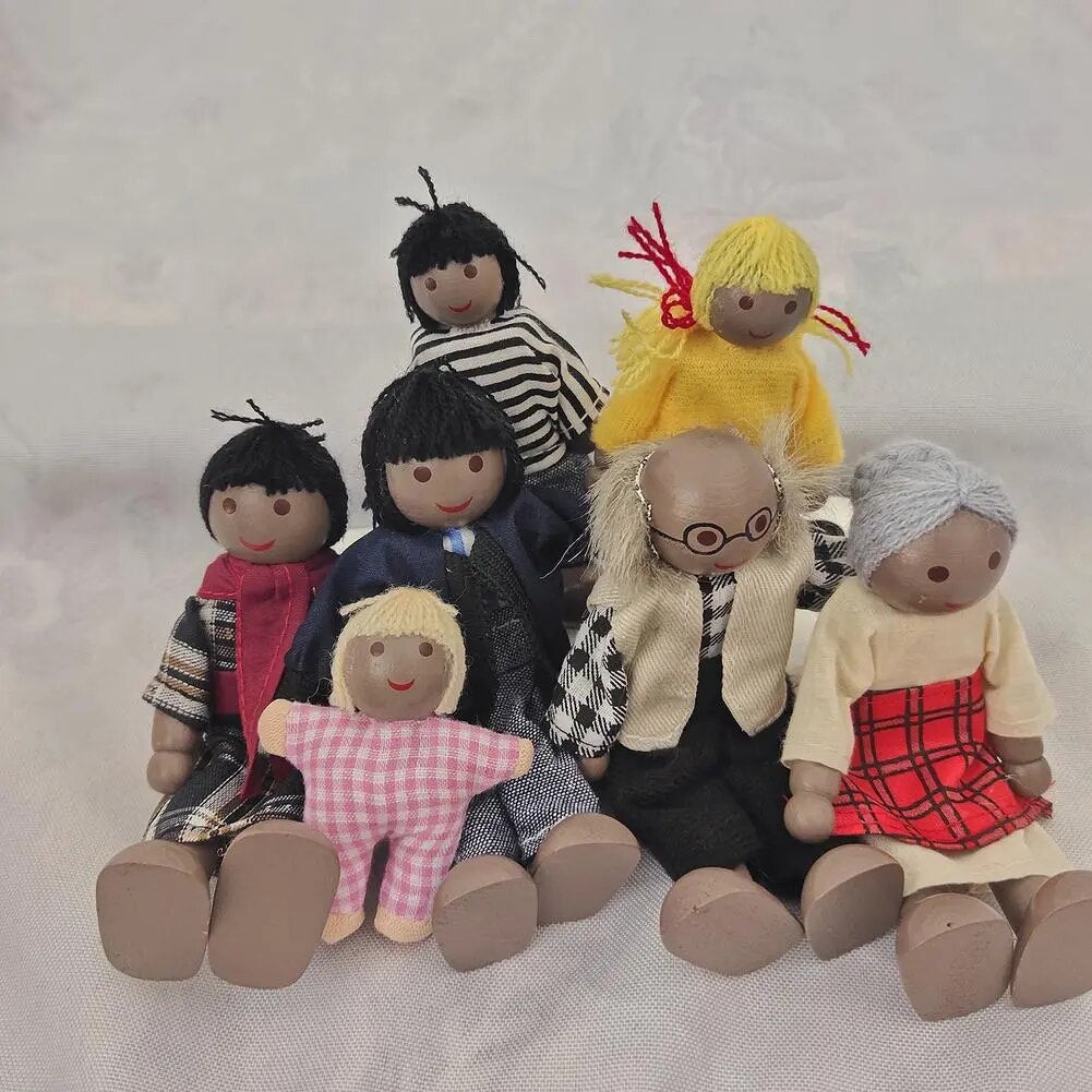 The Black Family Wooden Doll Set