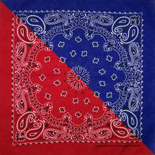 Load image into Gallery viewer, 100% Cotton Bandana - In Green, Blue and Red Tie Dyed
