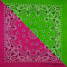 Load image into Gallery viewer, 100% Cotton Bandana - In Green, Blue and Red Tie Dyed
