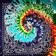 Load image into Gallery viewer, 100% Cotton Bandana - In Green, Purple and Blue Gradient
