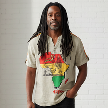 Load image into Gallery viewer, Lion of Judah - Africa Map - Bamboo/Linen Shirt - Available in Sizes S - 5XL
