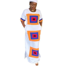 Load image into Gallery viewer, Square Pattern African Dress - Available in Black or White
