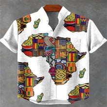 Load image into Gallery viewer, Men's Africa Map Shirt in White - Available in Sizes S - 5XL
