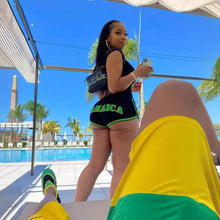 Load image into Gallery viewer, One Love Shorts and Matching Crop Top - Available in UK Sizes 8 - 16
