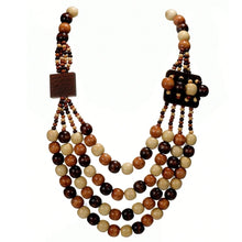 Load image into Gallery viewer, Wooden Beaded Statement Necklace
