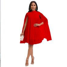Load image into Gallery viewer, Knee Length Pleated Cloak Sleeve Dress - Various Colours Available In UK Sizes 8 - 26
